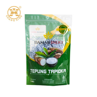 Custom Moisture-Proof Flour Powder Ziplock Bag Cassava Maizena Flour Pouch Stand Up Bag With Zipper