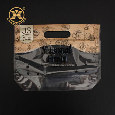 Custom Food Grade Vegetable Bags Plastic Poly Fruit Packaging Bag Resealable Plastic Fresh Fruit Bag