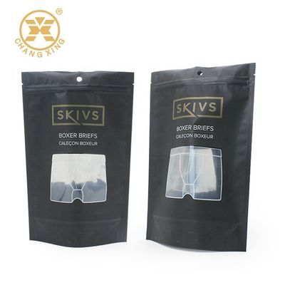 Matte Finished Soft touch zipper Bag Stand Up Pouch With Opaque Window