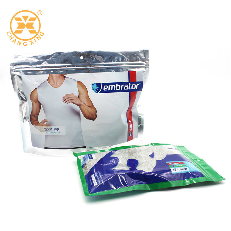 BOPP Resealable Cloth Packaging Bags With Logo  Garment Plastic stand up pouch