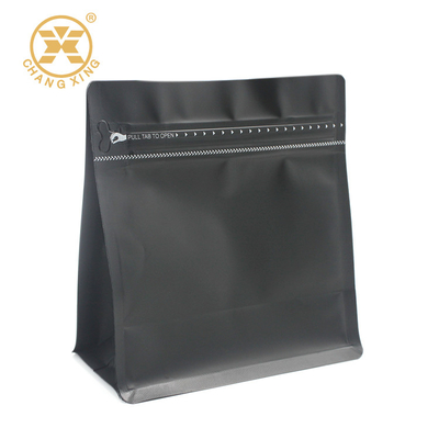 کیسه های بسته بندی قهوه دریچه گاز زدایی یک طرفه Ziplock رنگ مشکی