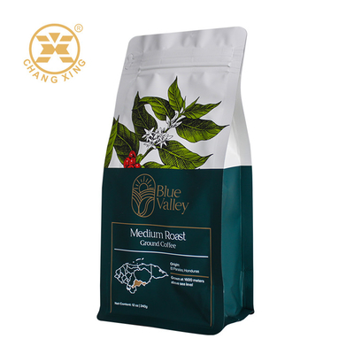 کیسه های قهوه با کف صاف با زیپ لاک سفارشی کیسه های قهوه با زیپ بلند 250g 500g 1kg
