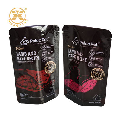 کیسه غذای حیوانات خانگی زیپ دار پلاستیکی با لوگوی سفارشی چاپ شده، کیسه های بسته بندی حیوانات خانگی ضد رطوبت برای غذای سگ و گربه